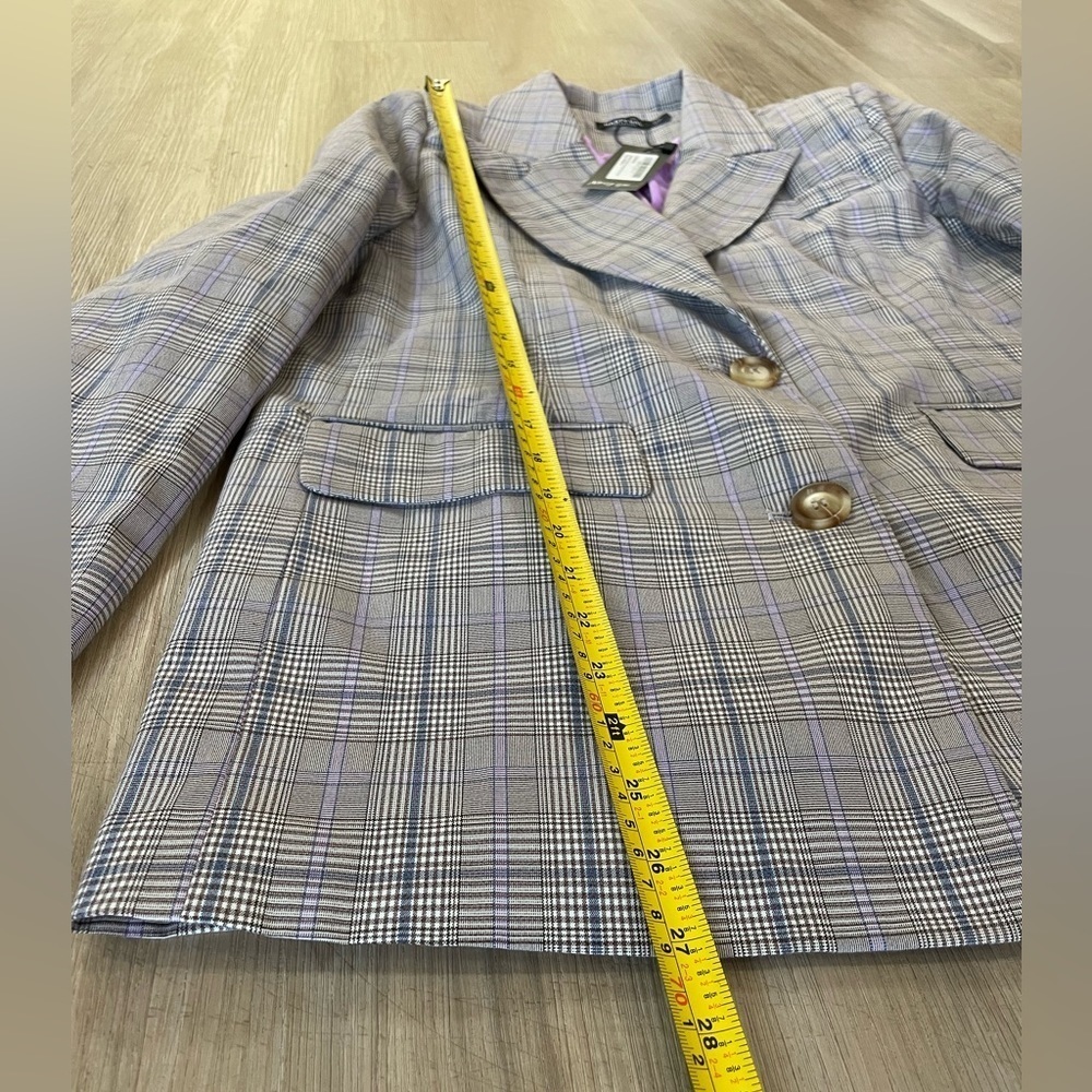 NASTY GAL Granddad Check Extreme Oversized Blazer Size US4 - Picture 8 of 11
